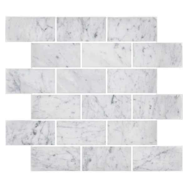 Picture of Elon Tile & Stone - Brick Mosaics Bianco Carrara Honed