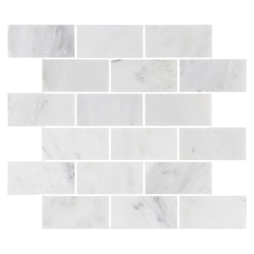 Picture of Elon Tile & Stone - Brick Mosaics Pearl White Honed