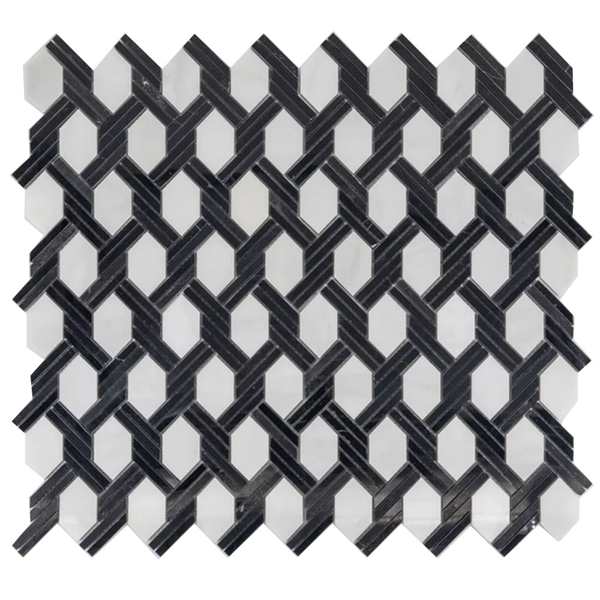 Picture of Elon Tile & Stone - Captiva Mosaics Pearl White Black