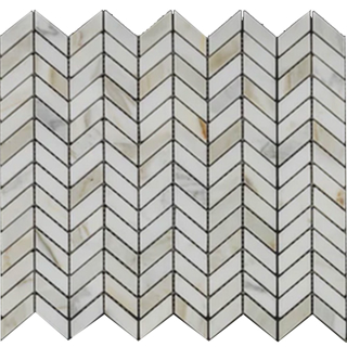 Picture of Elon Tile & Stone - Petite Chevron Mosaics Calacatta Gold Polished