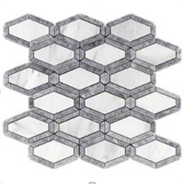 Picture of Elon Tile & Stone - Diamondback Mosaics Pearl White Pacific Gray