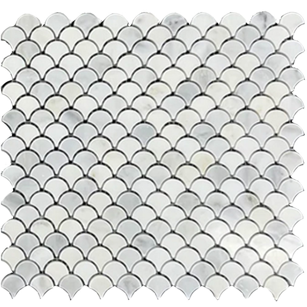 Picture of Elon Tile & Stone - Fan Mosaics Pearl White