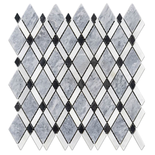 Picture of Elon Tile & Stone - Lattice Mosaics Pacific Gray White Absolute