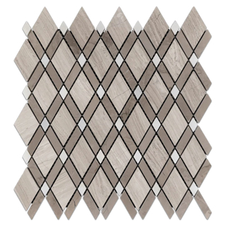 Picture of Elon Tile & Stone - Petite Lattice Mosaics Beachwood Driftwood White