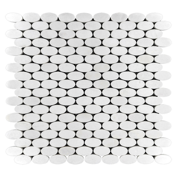 Picture of Elon Tile & Stone - Oval Mosaics White Thassos