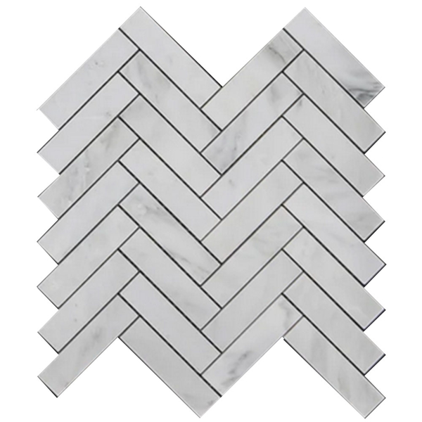 Picture of Elon Tile & Stone - Herringbone Mosaics 1 x 4 Mystic Gray Honed