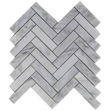 Picture of Elon Tile & Stone - Herringbone Mosaics 1 x 4 Mystic Gray Polished