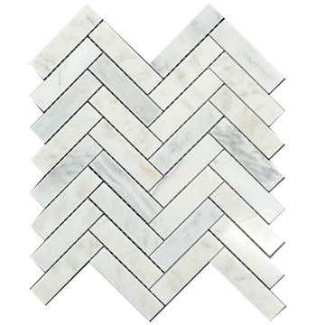 Picture of Elon Tile & Stone - Herringbone Mosaics 1 x 4 Pearl White Polished