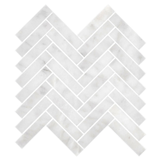 Picture of Elon Tile & Stone - Herringbone Mosaics 1 x 4 Glacial White Honed