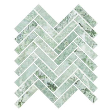 Picture of Elon Tile & Stone - Herringbone Mosaics 1 x 4 Emerald Green Honed