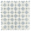 Picture of Elon Tile & Stone - Silhouette Mosaics White Thassos Blue Celeste Ming Green Polished