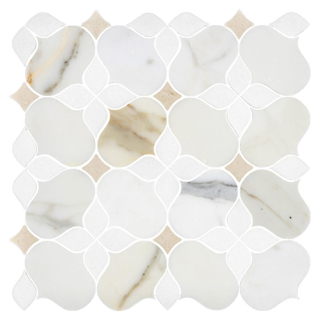 Picture of Elon Tile & Stone - Silhouette Mosaics Calacatta Gold White Thassos Crema Marfil