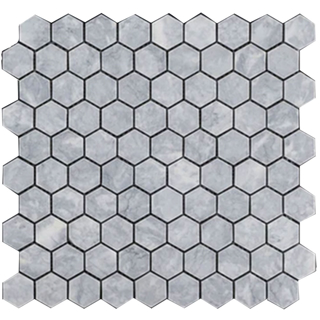 Picture of Elon Tile & Stone - Hexagon Mosaics 1 1/4 Pacific Gray Honed