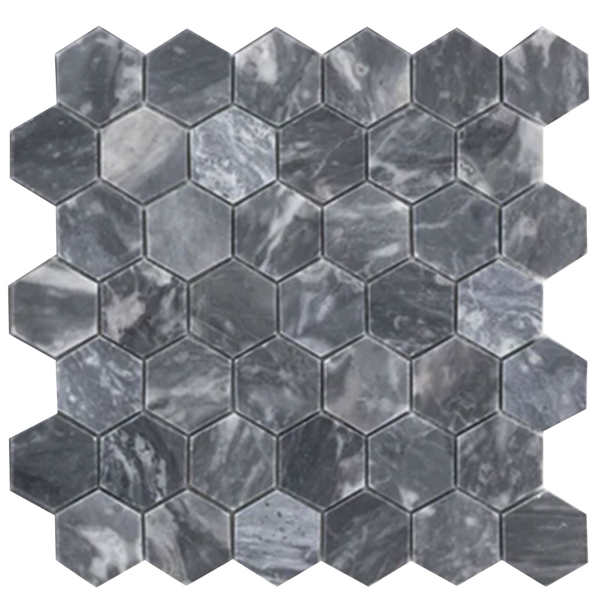 Picture of Elon Tile & Stone - Hexagon Mosaics 2 Bardiglio Nuvolato Honed