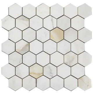 Picture of Elon Tile & Stone - Hexagon Mosaics 2 Calacatta Gold Honed