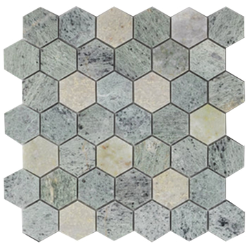 Picture of Elon Tile & Stone - Hexagon Mosaics 2 Ming Green Polished