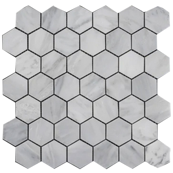 Picture of Elon Tile & Stone - Hexagon Mosaics 2 Mystic Gray Honed