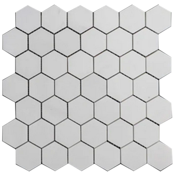 Picture of Elon Tile & Stone - Hexagon Mosaics 2 White Thassos Honed