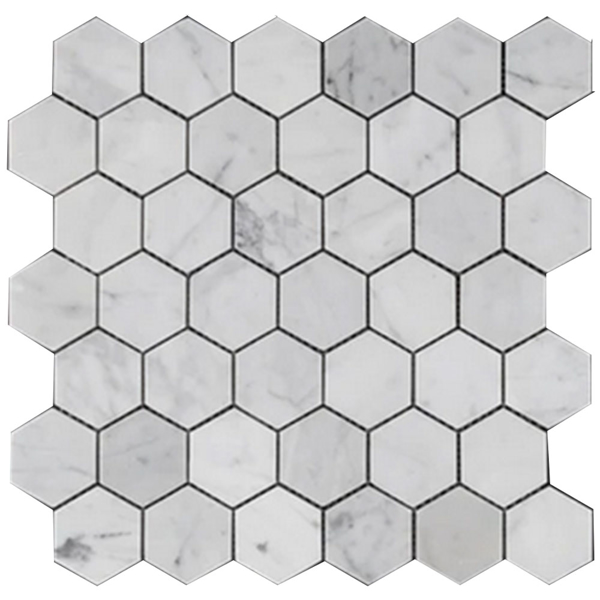 Picture of Elon Tile & Stone - Hexagon Mosaics 2 Bianco Carrara Polished