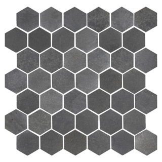 Picture of Elon Tile & Stone - Hexagon Mosaics 2 Grey Basalt Honed