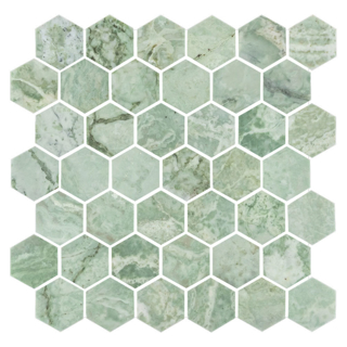 Picture of Elon Tile & Stone - Hexagon Mosaics 2 Emerald Green Honed