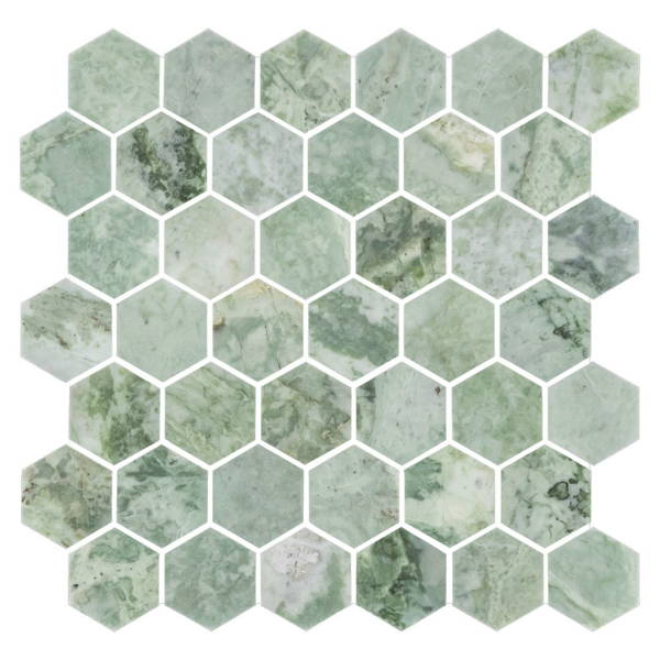 Picture of Elon Tile & Stone - Hexagon Mosaics 2 Emerald Green Polished