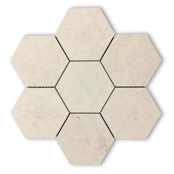 Picture of Elon Tile & Stone - Hexagon Mosaics 5 Chateau De Sable Honed