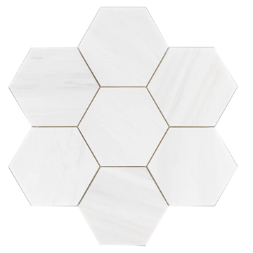 Picture of Elon Tile & Stone - Hexagon Mosaics 5 Dolomite Honed