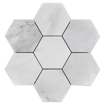 Picture of Elon Tile & Stone - Hexagon Mosaics 5 Pearl White Honed