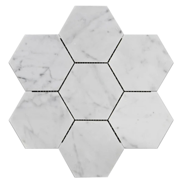 Picture of Elon Tile & Stone - Hexagon Mosaics 5 Bianco Carrara Honed