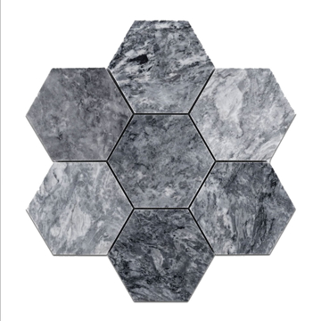 Picture of Elon Tile & Stone - Hexagon Mosaics 5 Pacific Grey Honed