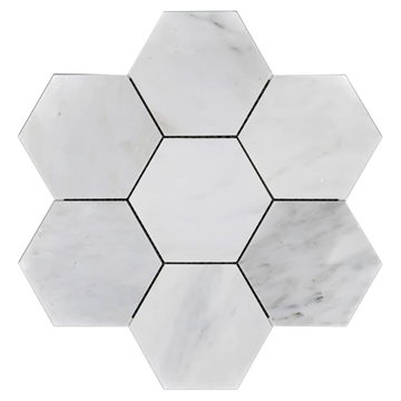 Picture of Elon Tile & Stone - Hexagon Mosaics 5 Pearl White Polished