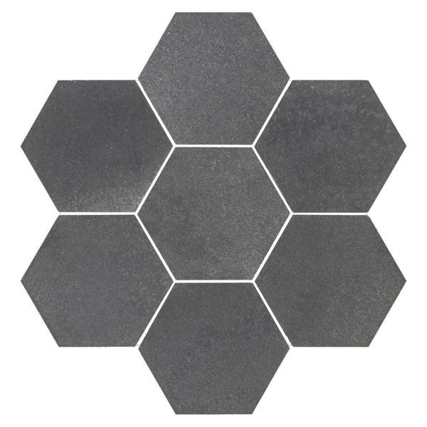 Picture of Elon Tile & Stone - Hexagon Mosaics 5 Grey Basalt Honed