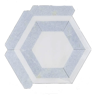 Picture of Elon Tile & Stone - Honeycomb Mosaics White Absolute Blue Celeste