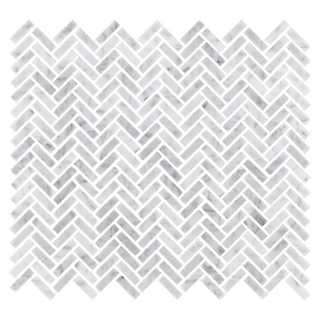 Picture of Elon Tile & Stone - Micro Herringbone Mosaics Bianco Carrara