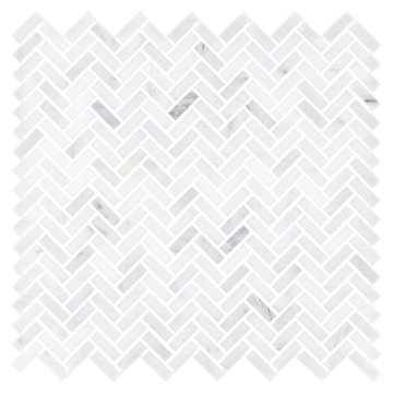 Picture of Elon Tile & Stone - Micro Herringbone Mosaics Pearl White