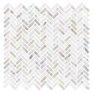 Picture of Elon Tile & Stone - Micro Herringbone Mosaics Calacatta Gold