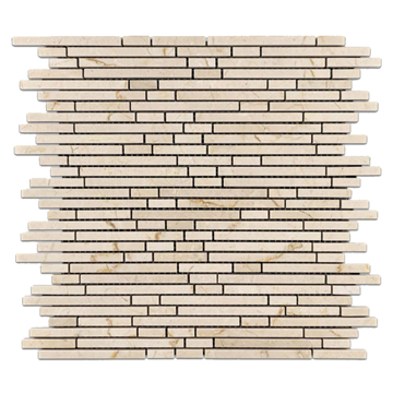 Picture of Elon Tile & Stone - Random Mini Strip Mosaics Crema Marfil