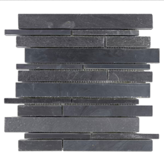 Picture of Elon Tile & Stone - Slate Random Strip Mosaics Midnight Slate