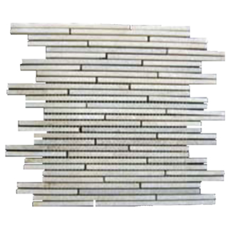 Picture of Elon Tile & Stone - Slate Mini Random Strip Mosaics White Quartzite