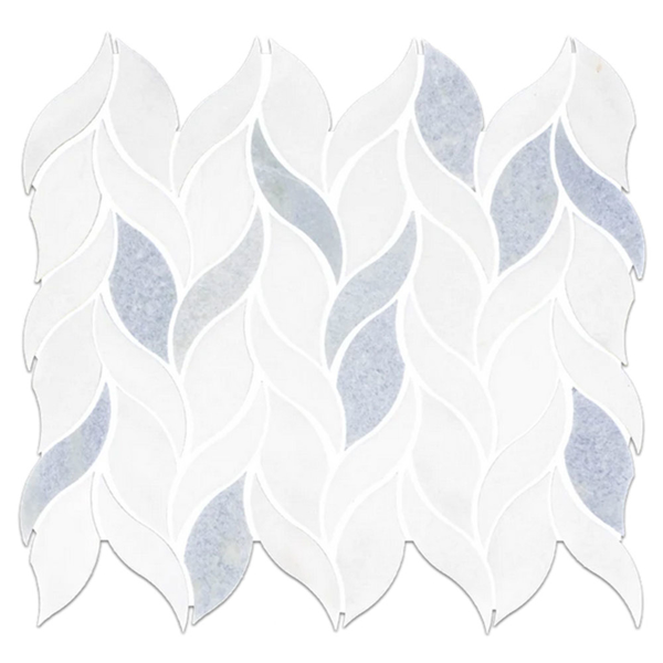 Picture of Elon Tile & Stone - Petal Mosaics White Thassos Blue Celeste