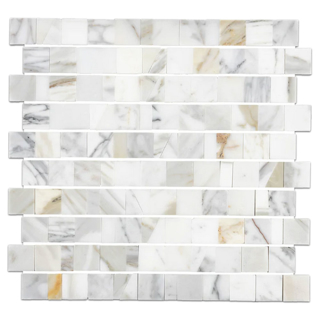 Picture of Elon Tile & Stone - Random Broken Joint Mosaics Calacatta Gold Honed