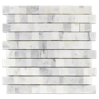 Picture of Elon Tile & Stone - Random Broken Joint Mosaics Pearl White Honed