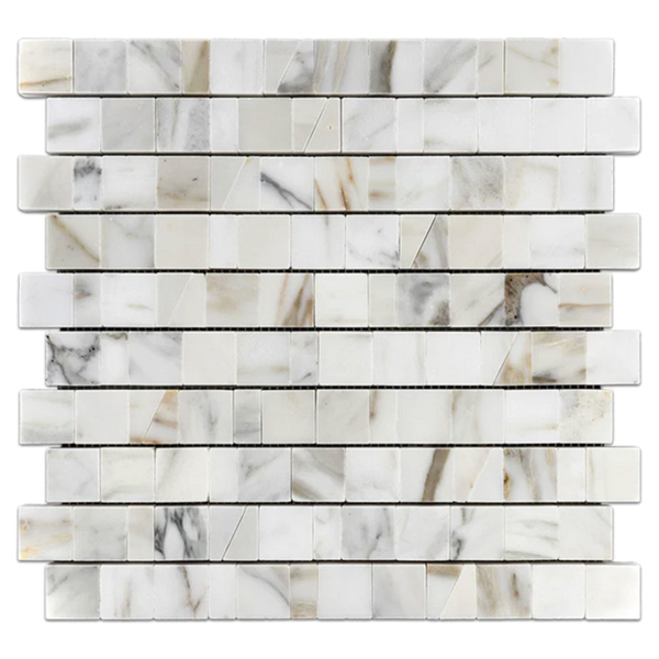 Picture of Elon Tile & Stone - Random Broken Joint Mosaics Calacatta Gold Polished