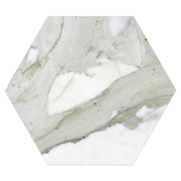 Picture of Elon Tile & Stone - Marble Hexagon Tile Calacatta Gold Honed