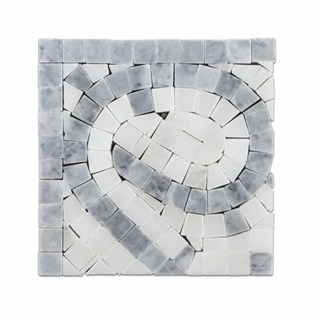 Picture of Elon Tile & Stone - Wave Border Corner Pacific Gray Pearl White Polished