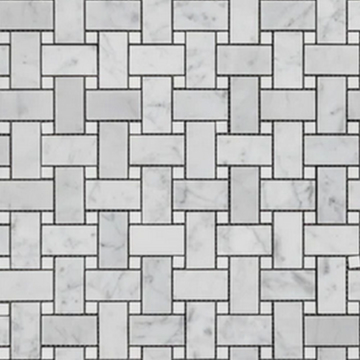 Picture of Elon Tile & Stone - Basketweave Mosaics Bianco Carrara White Thassos Dot Honed