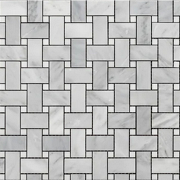 Picture of Elon Tile & Stone - Basketweave Mosaics Mystic Gray White Dot Honed