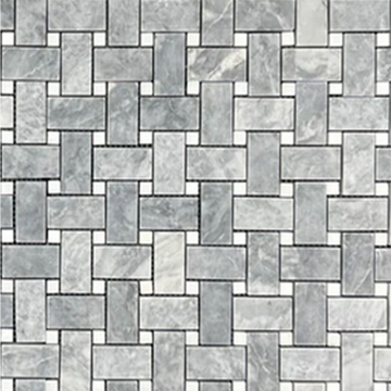 Picture of Elon Tile & Stone - Basketweave Mosaics Pacific Gray White Absolute Dot Honed