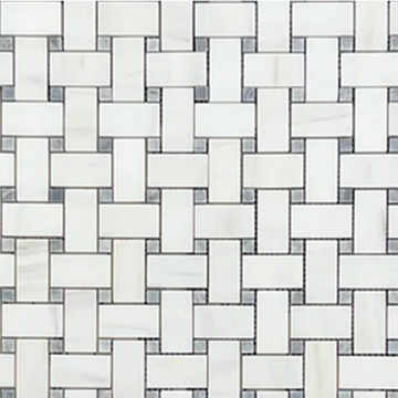 Picture of Elon Tile & Stone - Basketweave Mosaics Dolomite Bardiglio Dot Honed